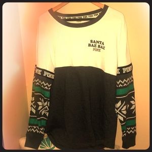 PINK Santa bae bae crew neck